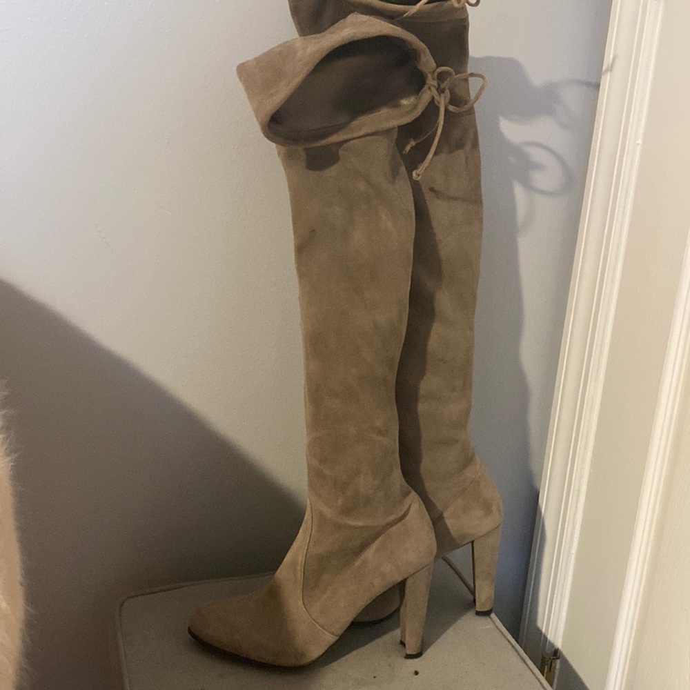 Stuart Weitzman Highland over the knee boots in Flannel suede